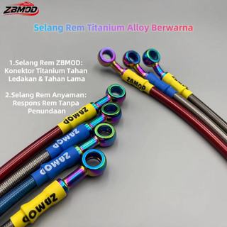 Selang Rem Titanium 35inch/90cm Alloy Konektor Berwarna Anti Bocor Tahan Tekanan Semua Motor