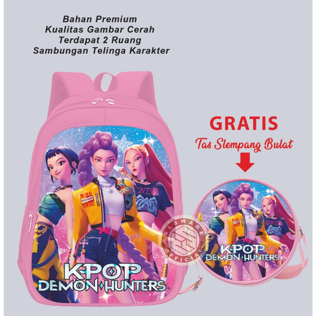 HUNTRIX KPOP DEMON HUNTER กระเป๋าเป้สะพายหลังโรงเรียน/KPOP DEMON HUNTER กระเป๋าเป้สะพายหลังโรงเรียนอนุบาลและประถมศึกษาคุณภาพระดับพรีเมียม