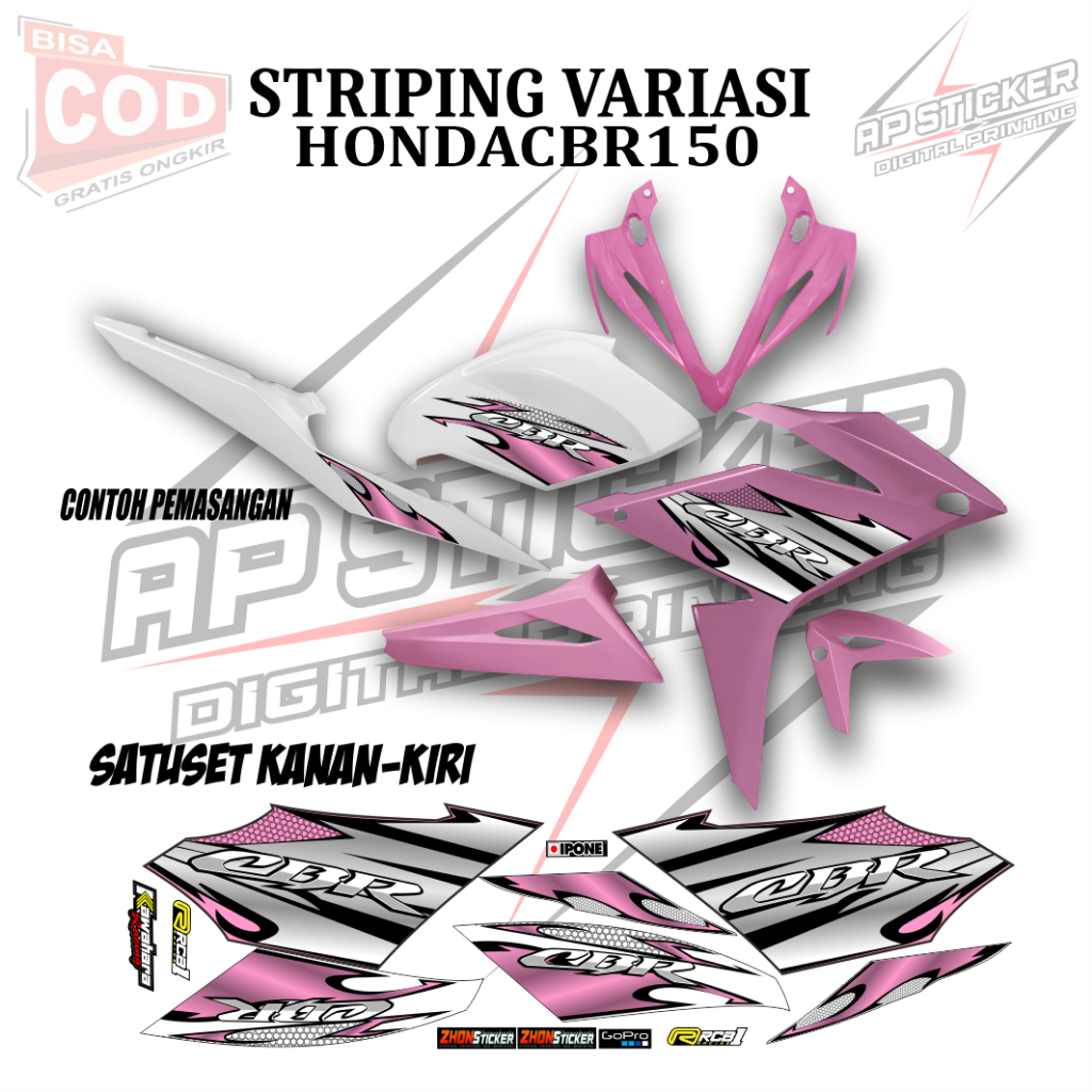 Honda CBR150 รถจักรยานยนต์ Variation Striping Facelift Striping Lis Polet Mtf Varky การออกแบบล่าสุด
