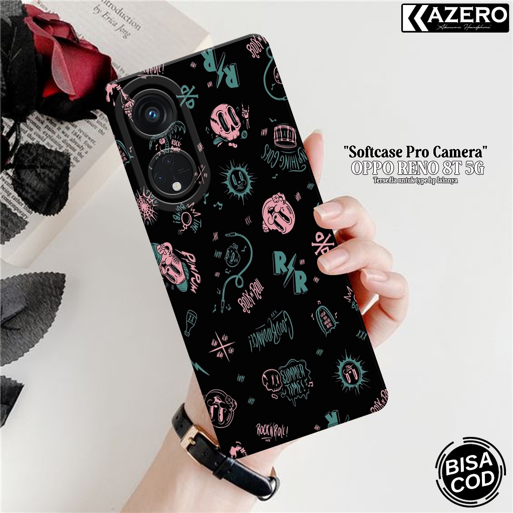 Softcase Hp Oppo Reno 8T 5G - Fashion Case Aesthetic - Case Oppo Reno 8T 5G - Silicone Pro Camera - 