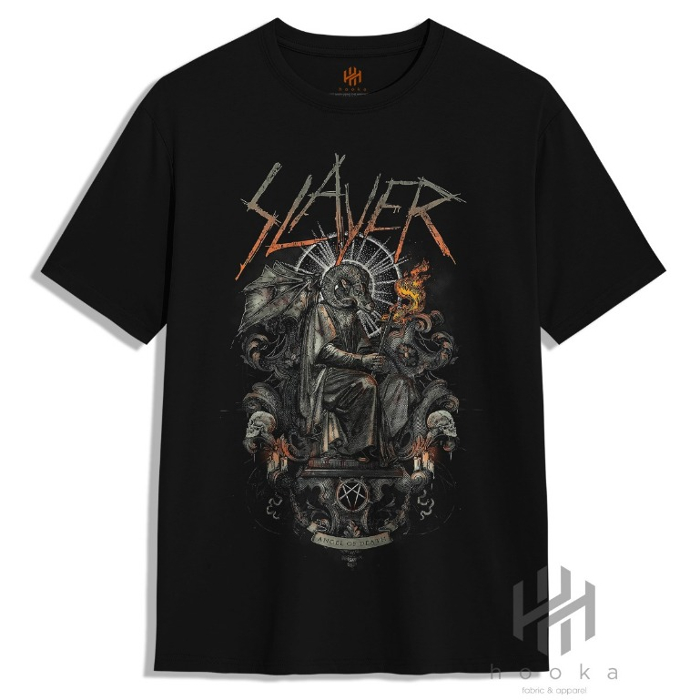 Slayer HOOKA Distro Premium T-Shirt Metal Slayer Band เสื้อยืด