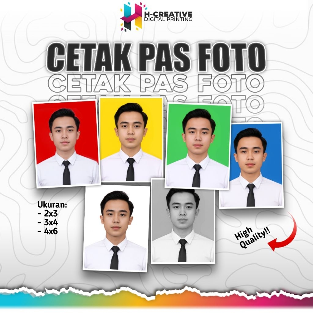 คุณภาพสูง 2x3, 3x4, 4x6 แพ็คเกจการพิมพ์ภาพถ่ายหนังสือเดินทางโดย H-Creative.id