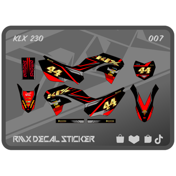 MERAH HIJAU KLX 230 S FULLBODY STICKER (007) KAWASAKI LX SE DECAL STICKER 2019 2020 2021 2022 2023 B
