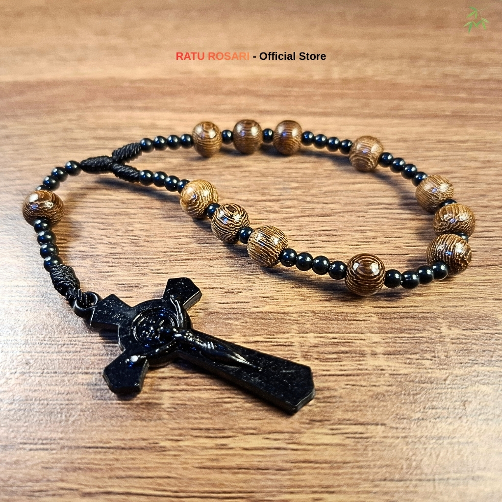 Novena Rosary Three Times Greetings Maria Moringa Wood 8 Milli Original