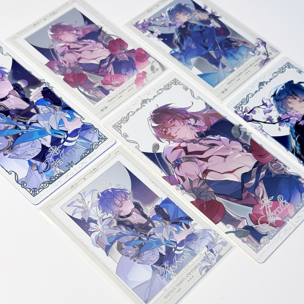 [HSR Fanmerch] Moonlit Nights & Floral Sights: ผู้ชาย Amphorus (Phainon, Mydei, Anaxa) Photocard, ไพ