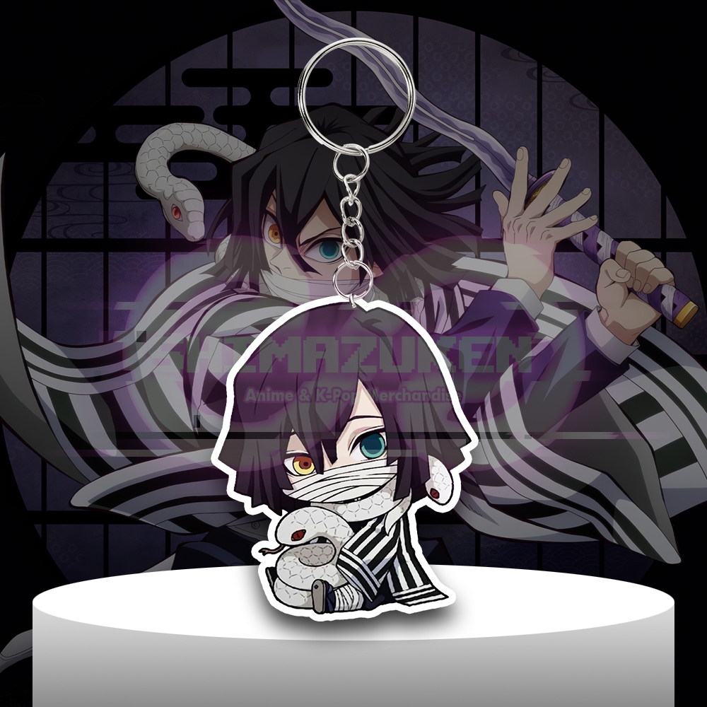 GANTUNGAN Kimetsu no Yaiba พวงกุญแจอนิเมะ - Obanai Iguro - พวงกุญแจอะคริลิค - พวงกุญแจอะคริลิค