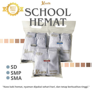Kanik Sekolah Hemat isi 6/12 Paket Hemat Kaos Kaki Sekolah Kaos Kaki Sekolah Murah SD SMP SMA Warna Hitam / Putih