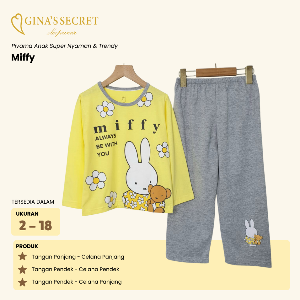 ชุดนอนเด็กผู้หญิง // Miffy - Ginas Secret - ไซส์ 2 - 18