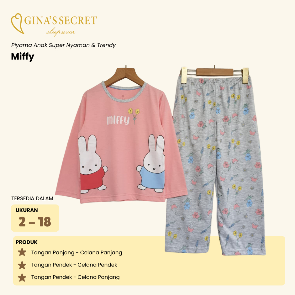 ชุดนอนเด็กผู้หญิง // Miffy - Ginas Secret - ไซส์ 2 - 18