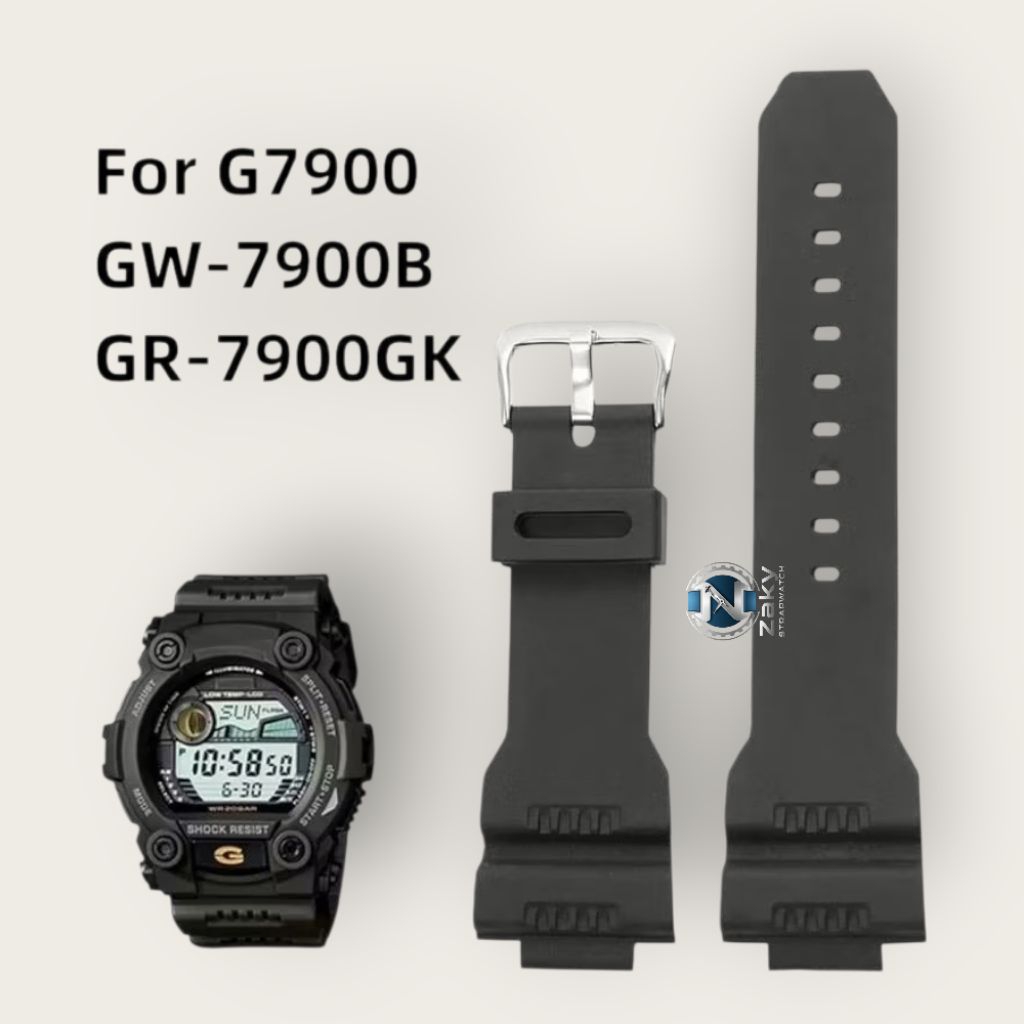 Casio G-Shock G7900 G-7900 G 7900 สายนาฬิกายางสีดํา