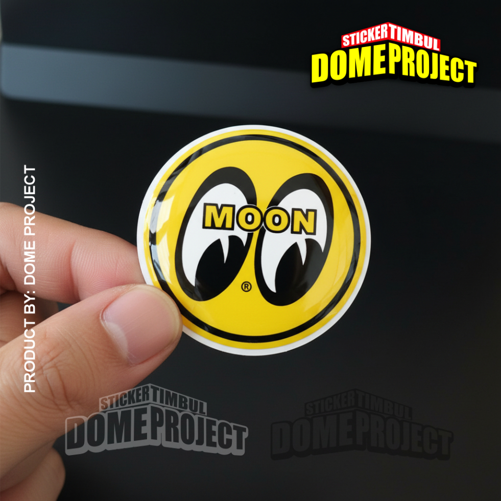 สติ๊กเกอร์ MOONEYES พร้อมอุปกรณ์เสริมมอเตอร์ไซค์ FLEXIBLE EMBLEM