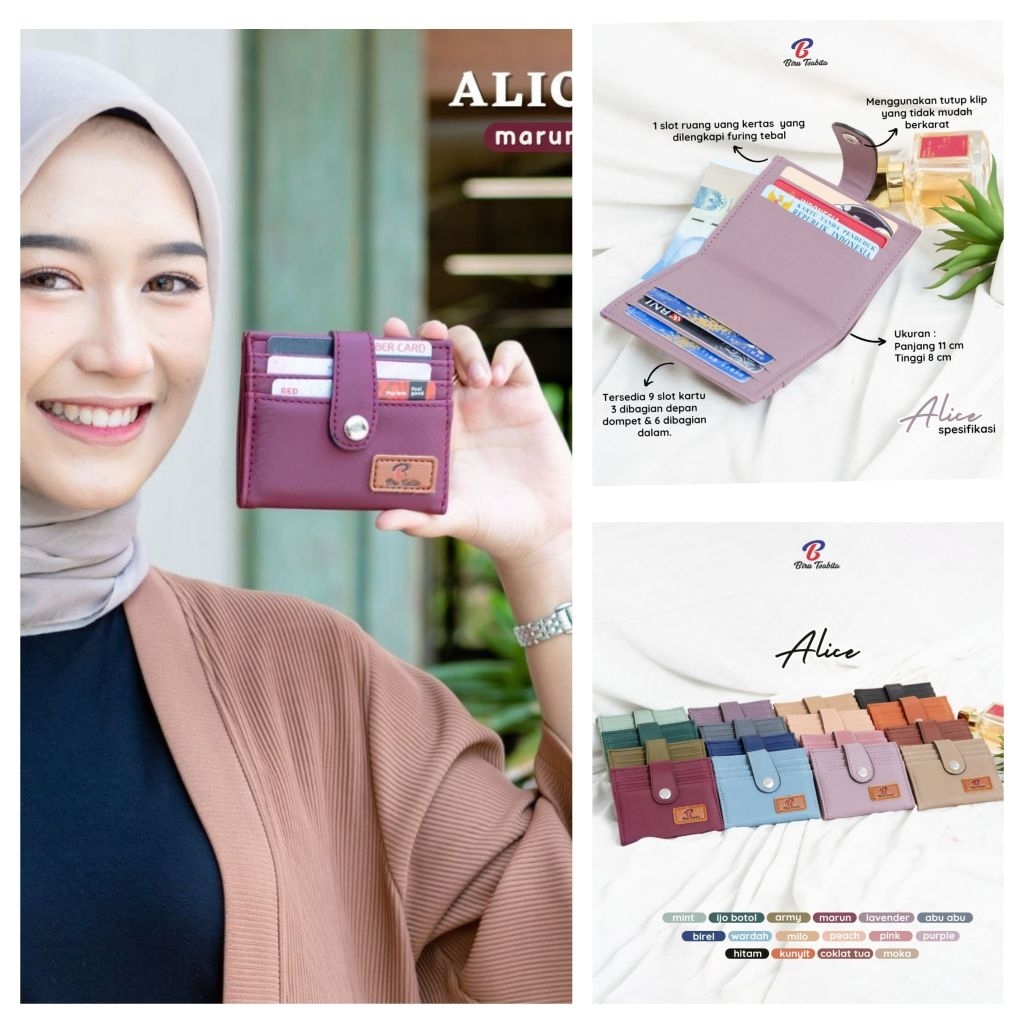 ALICE WALLET BLUE TSABITA / ALICE WALLET / กระเป๋าสตางค์ผู้หญิง / TSABITA BLUE WALLET