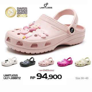 Limitless Sendal Slip On Cewek Kekinian Terbaru Sandal Slop Wanita Dewasa Selop LILY Eva Lucu Karakter 2026 – Size 37 – 40