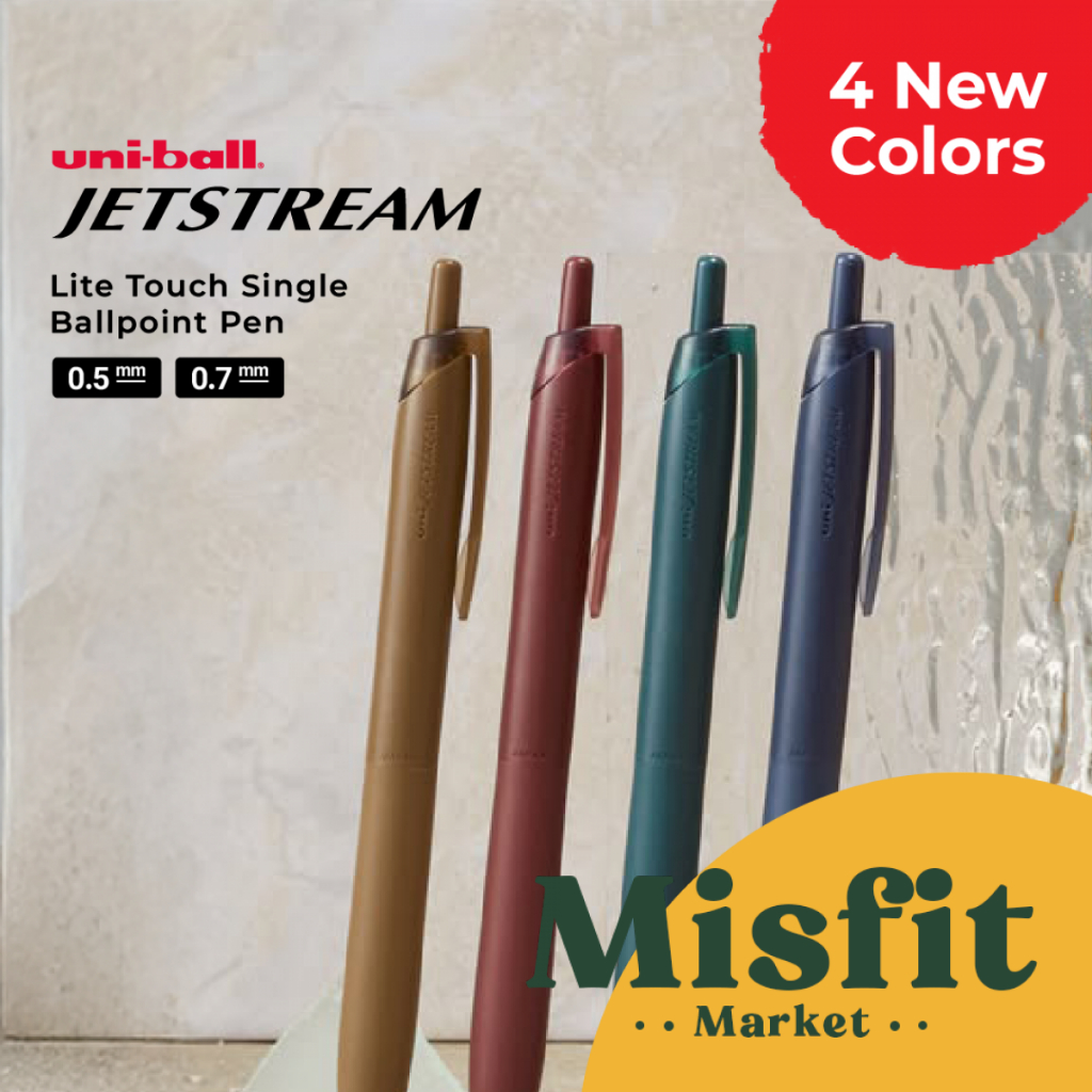 Uniball Jetstream LITE Touch Ink ปากกาลูกลื่นเดี่ยว 0.5 0.7 มม. ปากกาสีสันสดใส Uni Ball