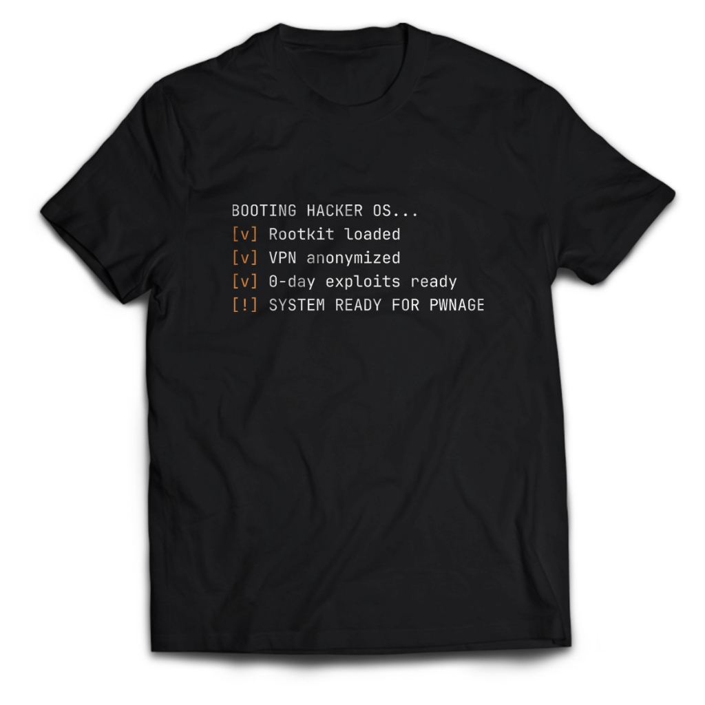 Cyber Security เสื้อยืดผู้ชาย BOOTING HACKER OS เสื้อผู้ใหญ่ผู้ใหญ่ Unisex PakeKaos