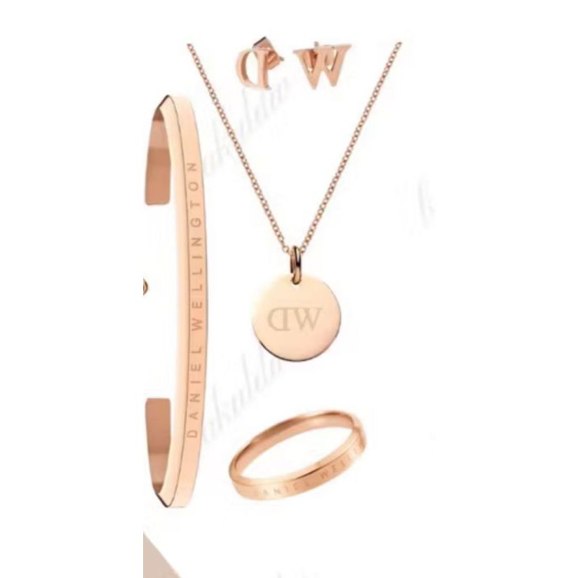 [DG] กําไลข้อมือ DW Titanium 1 ชุดสําหรับแฟชั่นสตรี 24k Gold Anti-Rust