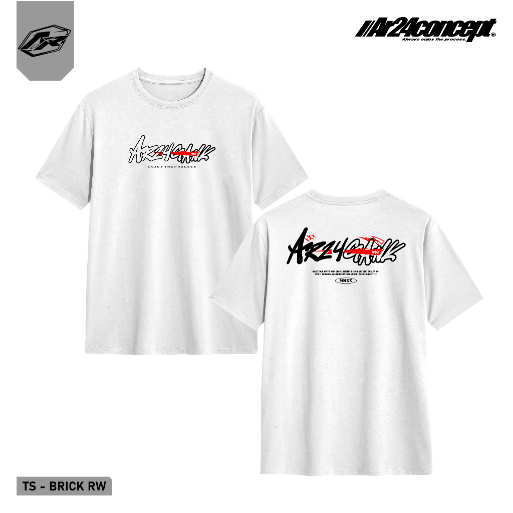 AR24CONCEPT - Premium Short 30s Combed Cotton Racing Distro เสื้อยืดสําหรับผู้ชายและผู้หญิง - อิฐ rw