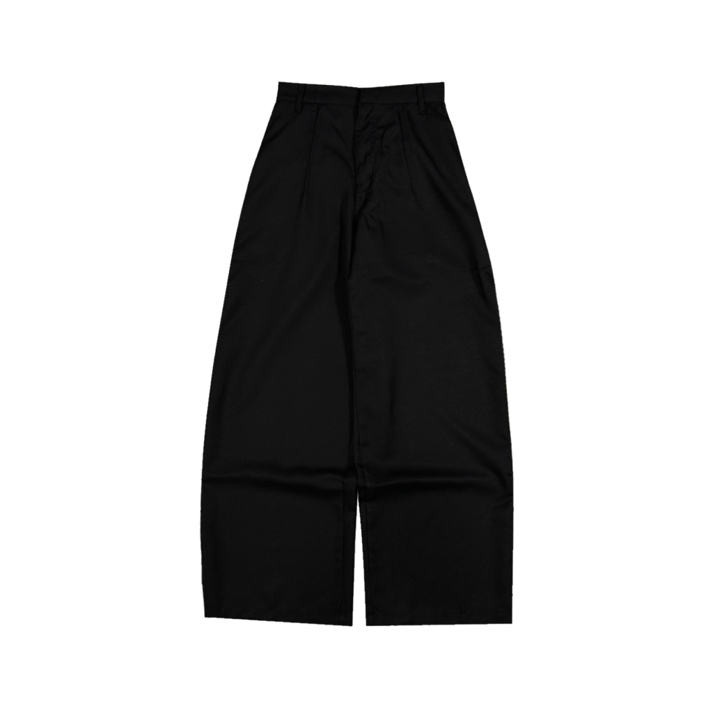 กางเกงลายทาง WIDELEG PLAIN BLACK TROUSERS WIDELEG MOODDAY PROJECT NO JEANS