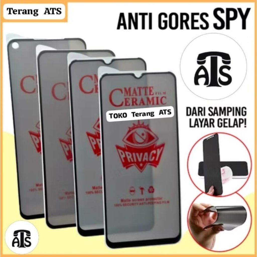TEMPERED GLASS CERAMIC MATTE PRIVACY ANTI SPY OPPO A77S / A83 / A92 / A93 / A95 / A96 / RENO 2 / 2F 