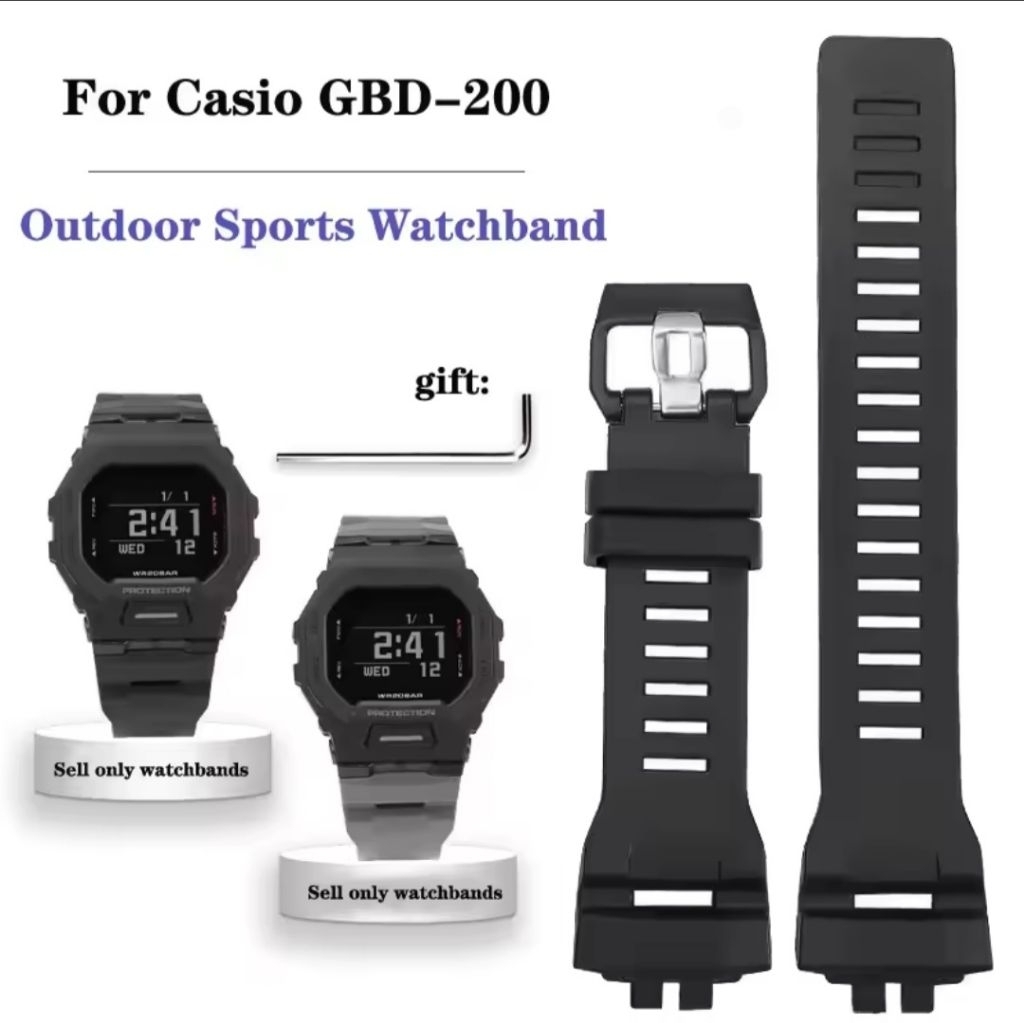 CASIO G-SHOCK SERIES 3506 GBD-200-1A GBD-200RD-4 PREMIUM WATCH STRAP ฟรีเครื่องมือ