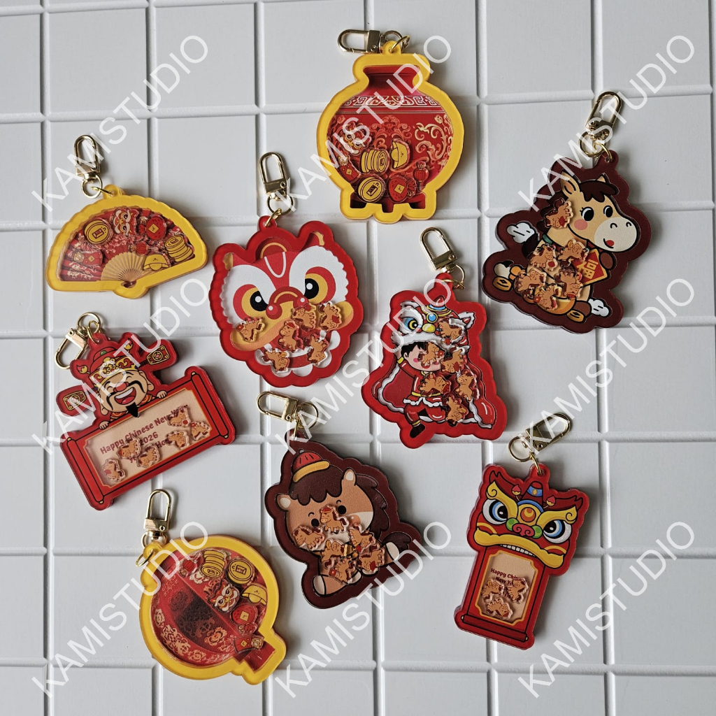 GANTUNGAN เชคเกอร์พวงกุญแจ จีน NEW YEAR / CHINESE NEW YEAR / CNY /SINCIA 2026 HORSE / Custom Name Ba