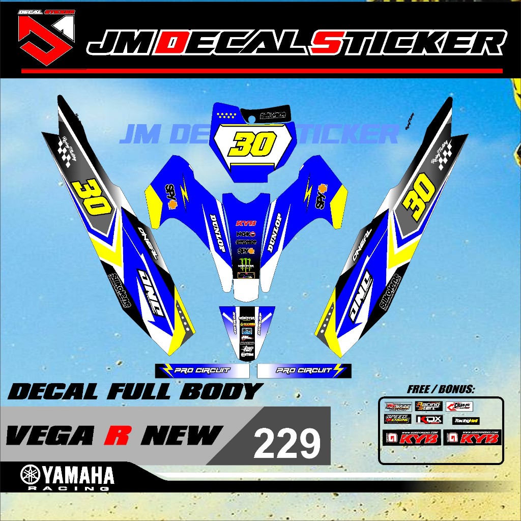 สติ๊กเกอร์ RBT STRIPING MOTOR VEGA R ใหม่ FULL BODY MOTOR CRF KLX 150 KLX BF KLX GORDON DTRACKER KX 