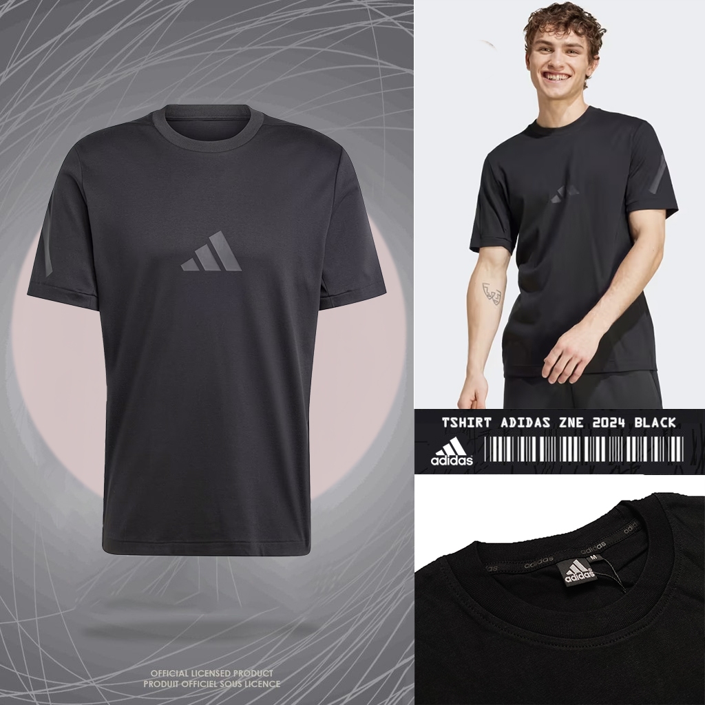 Adidas ZNE 2024 Black Premium เสื้อยืดผู้ใหญ่ Adidas แขนสั้น ล่าสุด