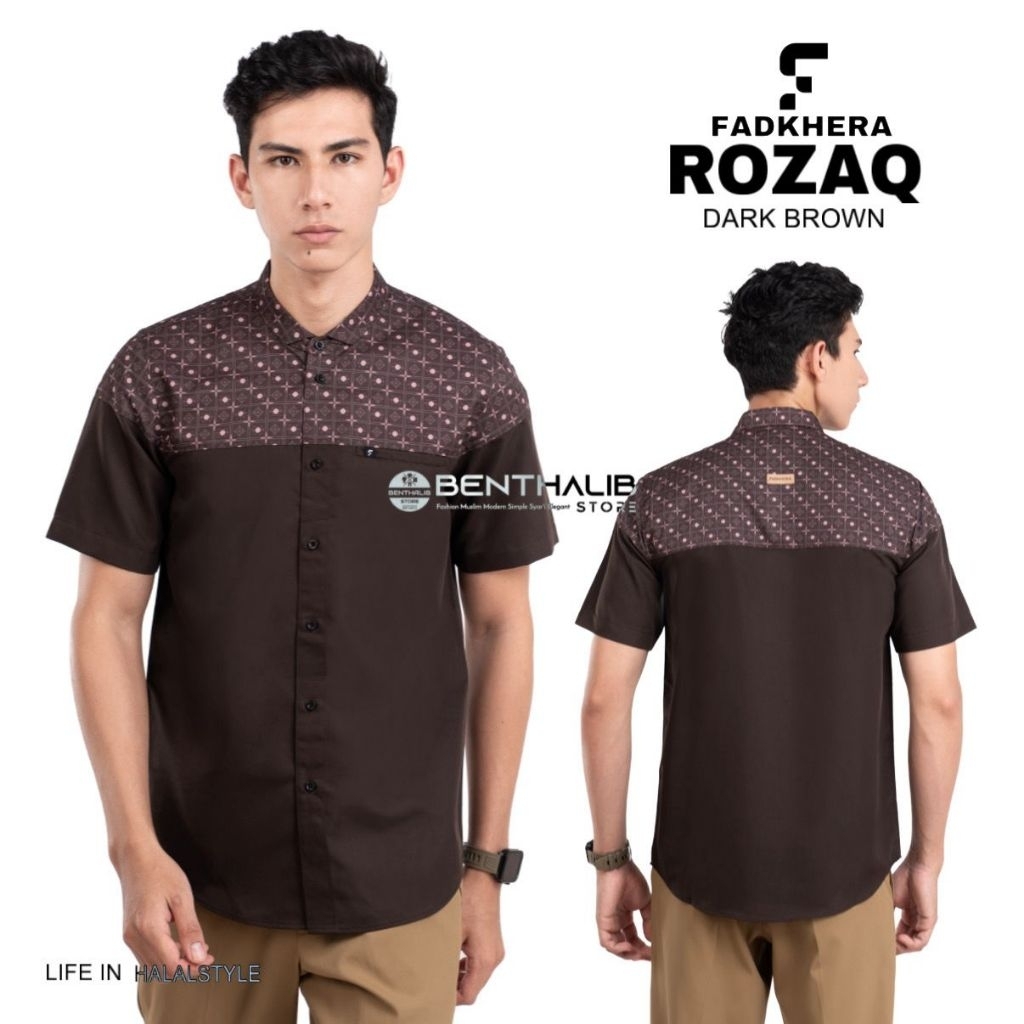 Fadkhera Rozaq Short Modern Kemko Shirt for Adult Men, Short Sleeve Slimfit