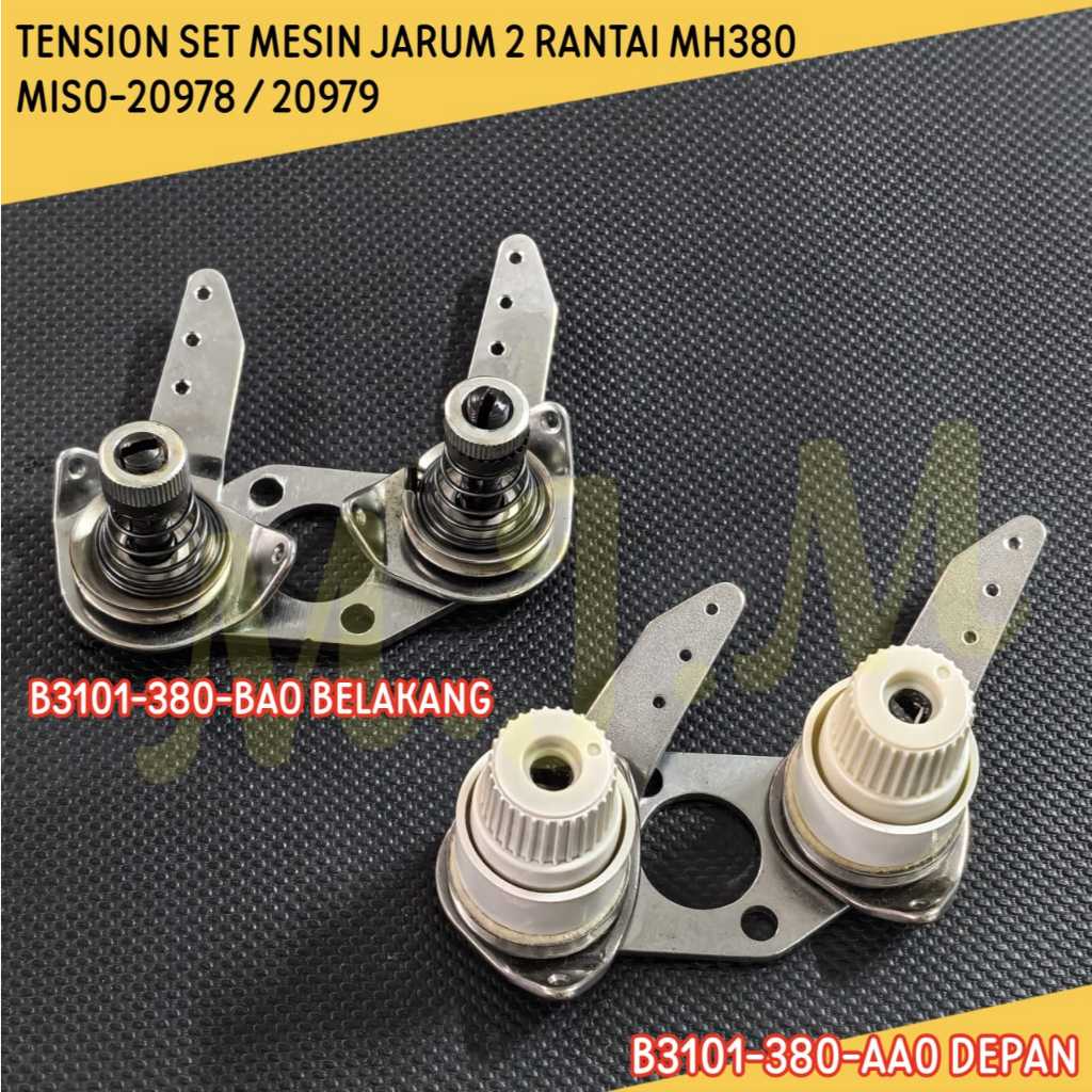 MESIN TENSION THREAD SEWING MACHINE TWO NEEDLE 2 CHAIN MH380 ด้านหน้า - ด้านหลัง B3101-380-AA0/BA0 M