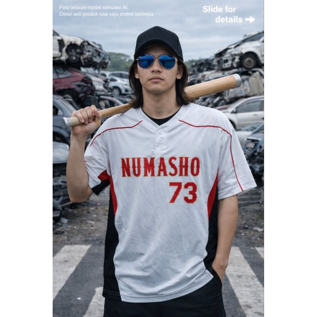 M*ZUN0 NUMASHO 73 0R1 เสื้อเบสบอล ไซส์ M (P68 x L51)