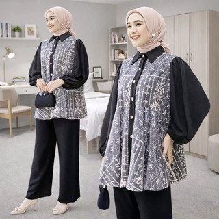 ONE SET ANISSA BROKAT PREMIUM TERBARU // ONE SET WANITA CRINGKLE COMBINASI BROKAT PREMIUM 2026