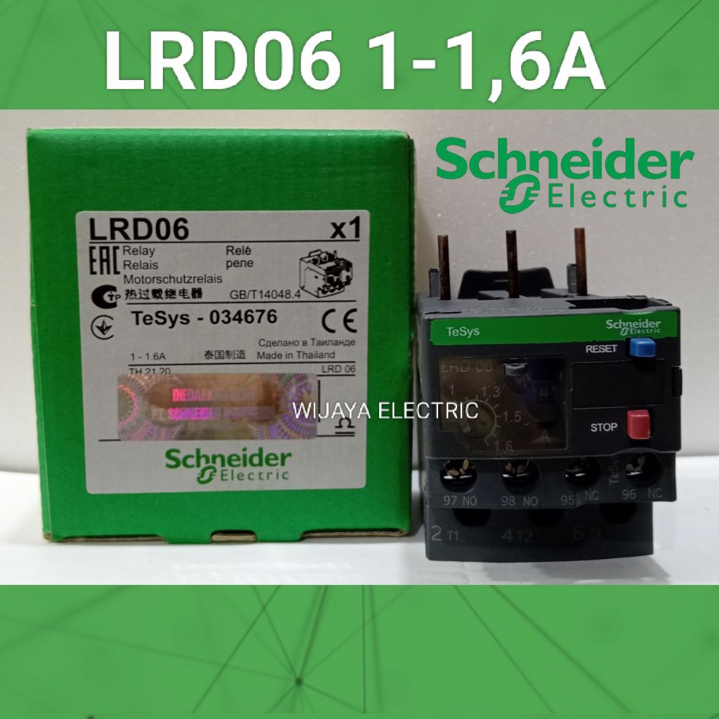 โอเวอร์โหลดความร้อน LRD06 LRD 06 1-1.6A โอเวอร์โหลดคอนแทคเตอร์เดิม