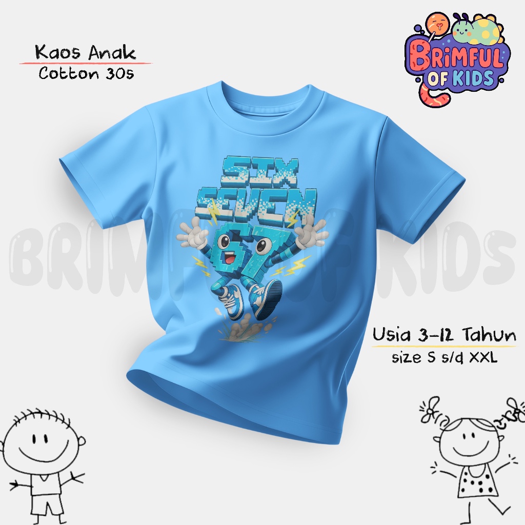 Six Seven Steal A Brainrot 67 Roblox เสื้อยืดเด็ก / 67 ขโมย A Brainrot Six Seven Kids Tops