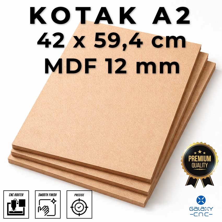 กล่อง A2 (42 x 59.4 ซม.) - 12 มม. MDF - กระดานไม้ MDF