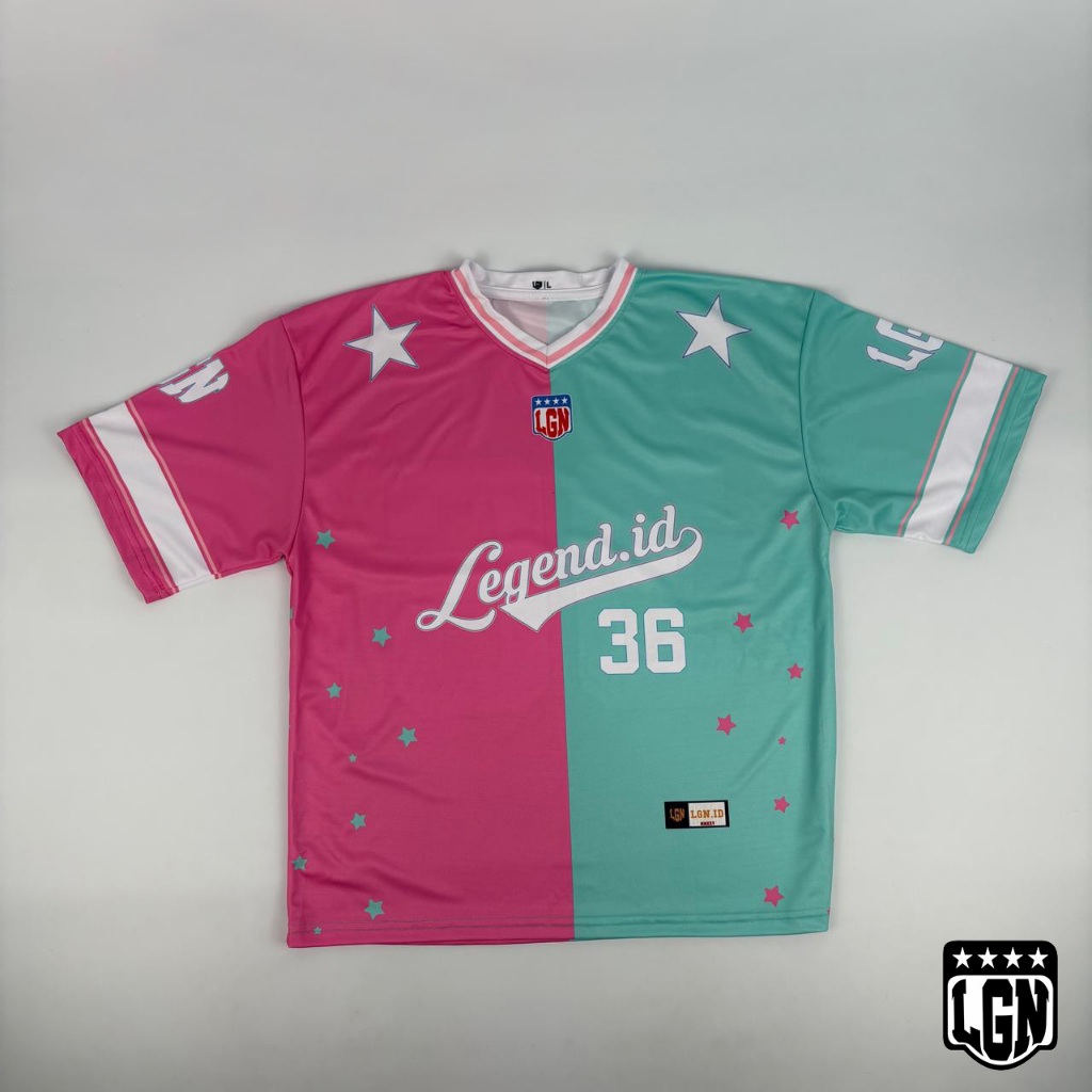 LGN / COQUETE PINK TORQUOISE / 36 / NUMBER SERIES / JERSEY / STRETWEAR / MUSIC / VINTAGE