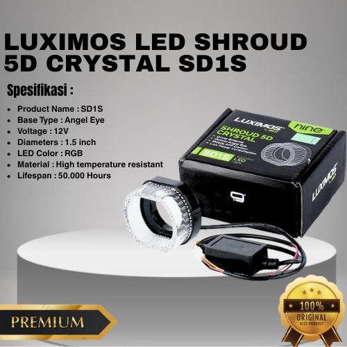 LUXIMOS Shroud BMW H4 Bilined โปรเจคเตอร์คริสตัล Angel Eyes 5D บัลลาสต์ Dusk App RGB SD1S
