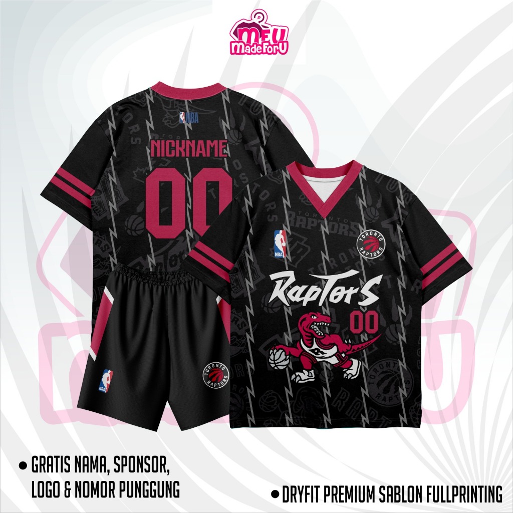 เสื้อที่กําหนดเองสําหรับผู้หญิง/ผู้ชาย TORONTO RAPTORS NBA BLACK Oversize V คอคอปก-ฟรีชื่อที่กําหนดเ