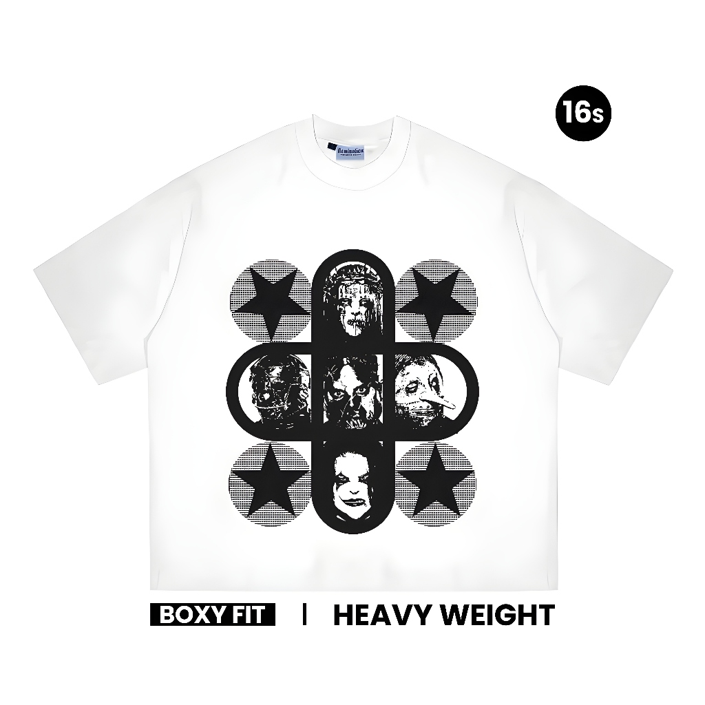 เสื้อยืด Domination Labs 16s เสื้อยืดโอเวอร์ไซส์ Heavyweight Wicked