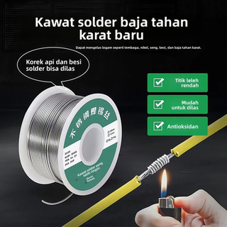 Kawat Solder Baja Tahan Karat Praktis Anti Karat Dapat Digunakan Dengan Korek Api Atau Besi Solder