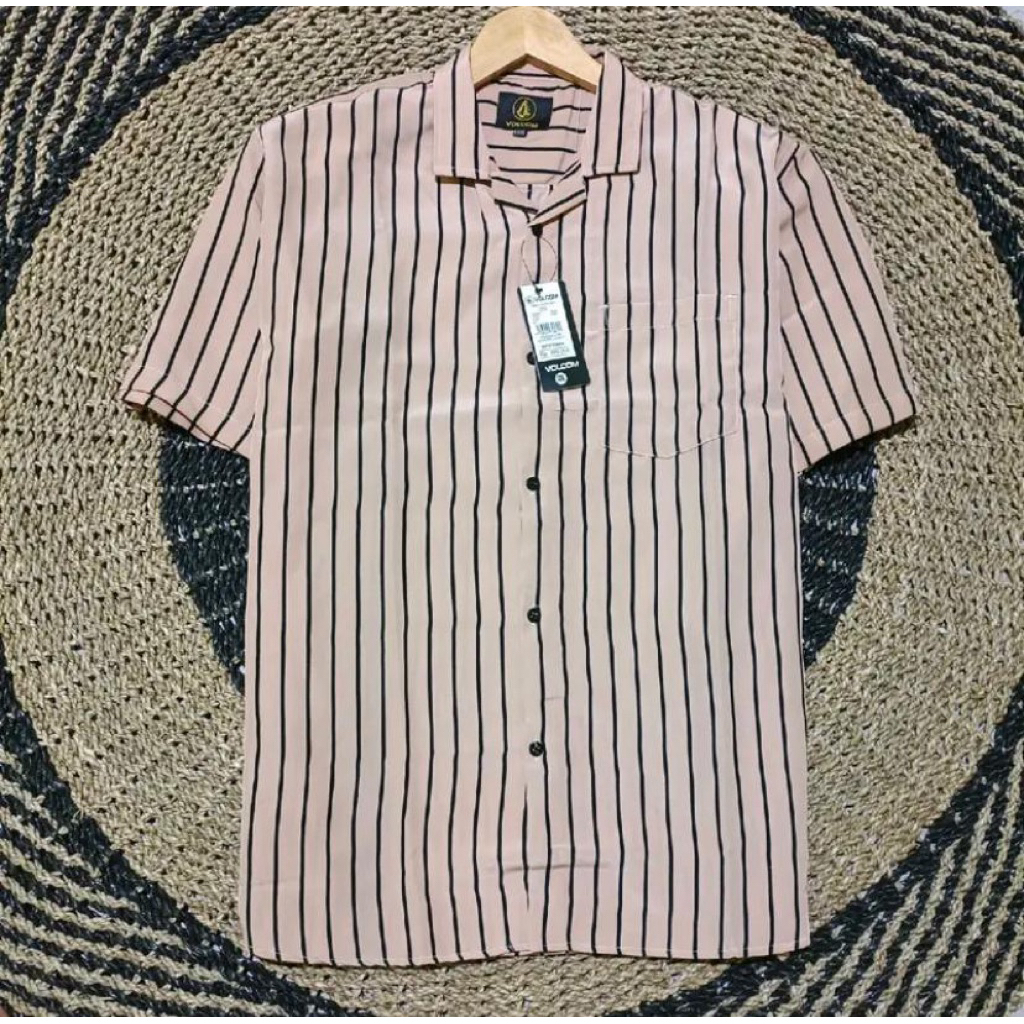 KEMEJA SHORT STRIP SHIRT, PAJAMA TREND, CURRET DISTRO
