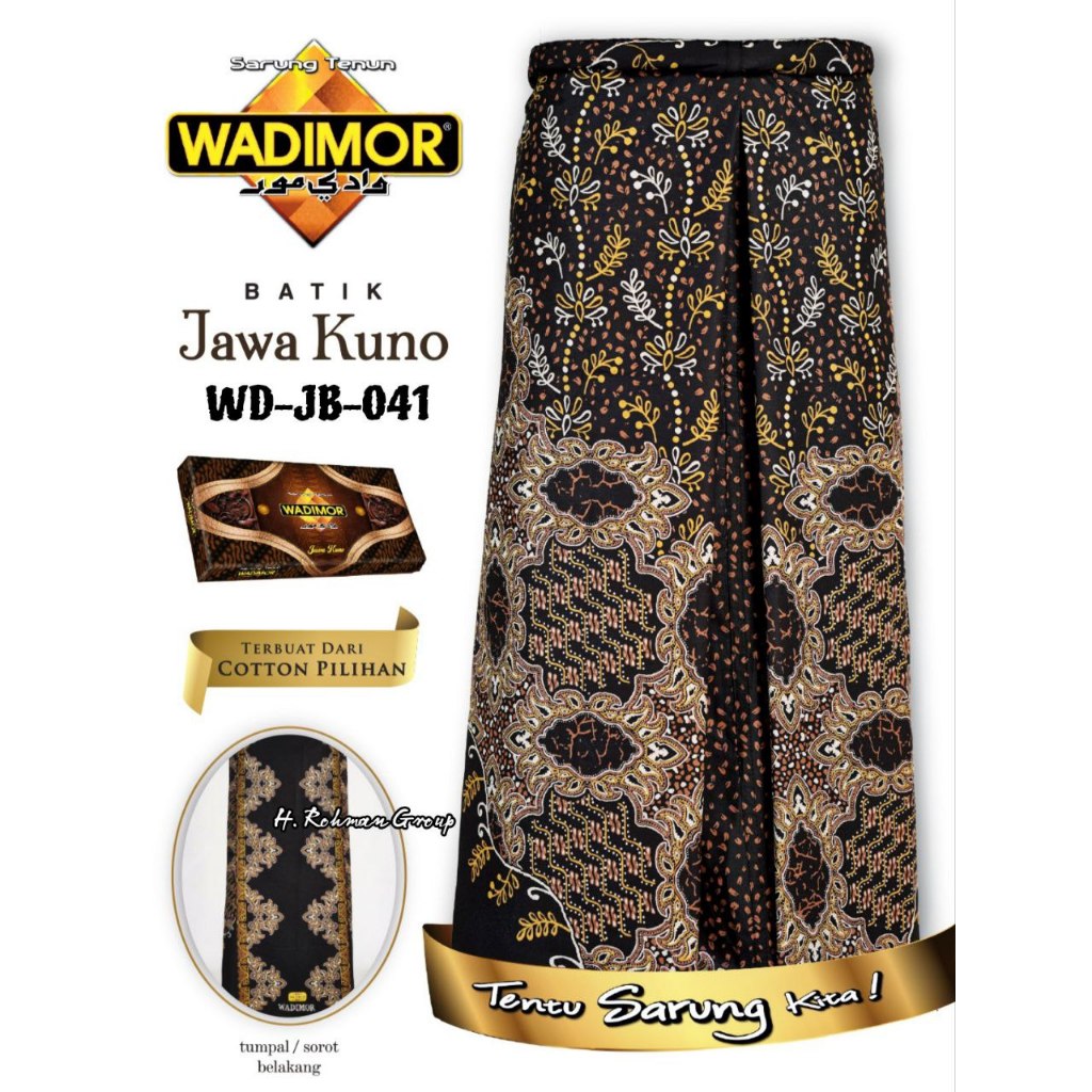 KATUN Original Wadimor Sarong, ผ้าบาติกชวาโบราณ, ผ้าฝ้ายพรีเมี่ยม WD JB 041, ผ้าพิมพ์เต็ม