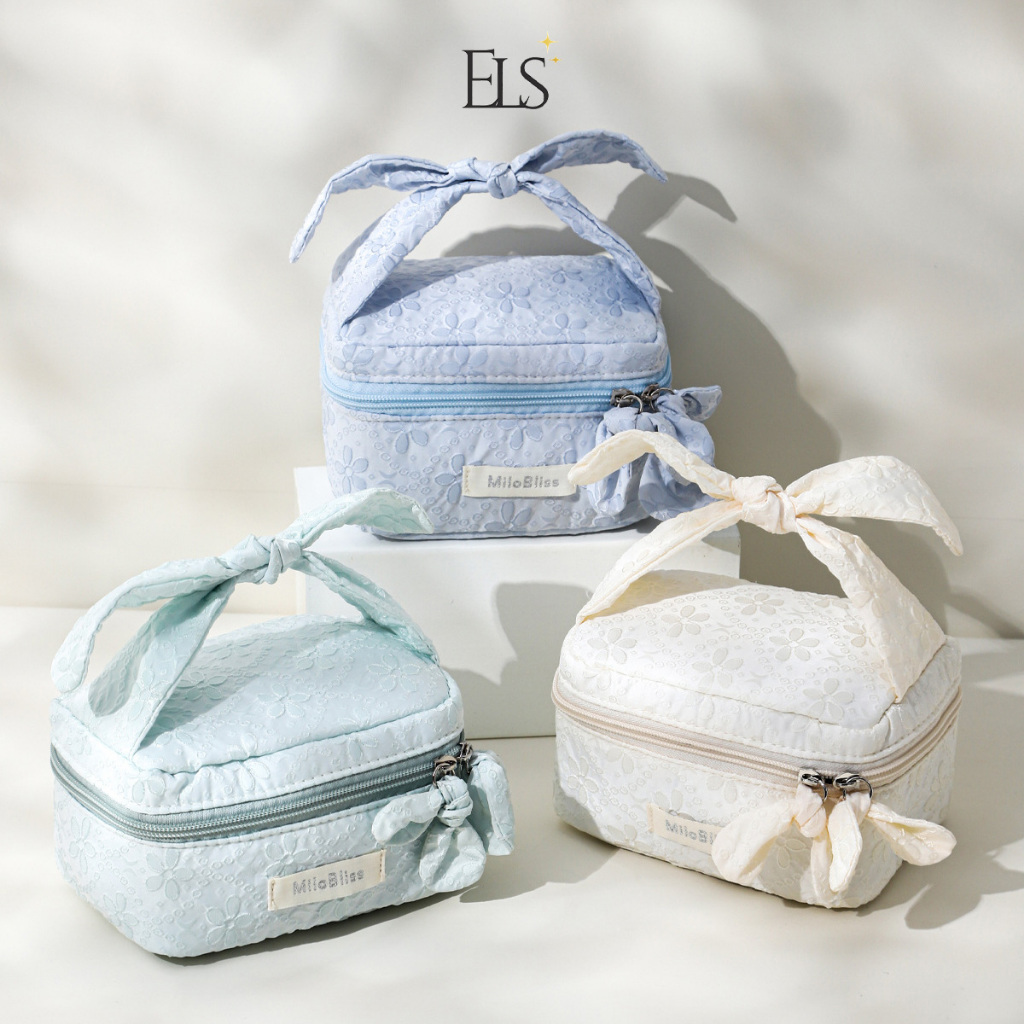 ELSA กระเป๋าเครื่องสําอางเกาหลีระดับพรีเมียมกล่องเก็บของสําหรับเดินทางแบบกําหนดเองกระเป๋าแต่งหน้า YK