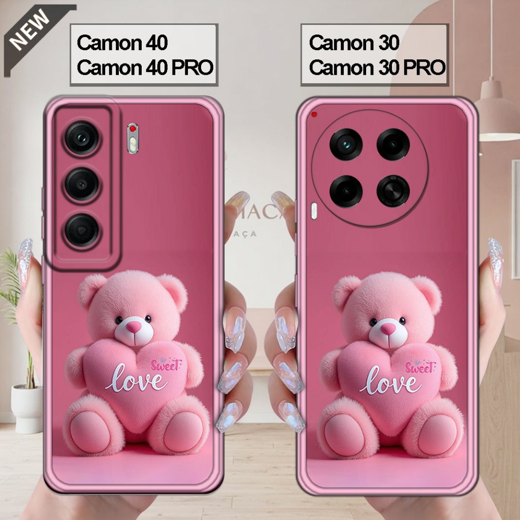 เคส Tecno CAMON 40 | CAMON 40 Pro _เคส CAMON 30 | CAMON 30 PRO - ปลอกสีดําใสยืดหยุ่น