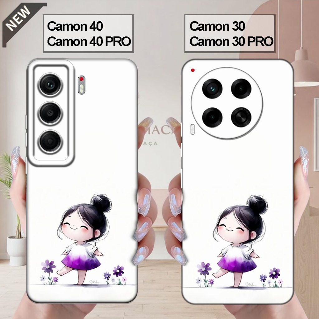 เคส Tecno CAMON 40 | CAMON 40 Pro _เคส CAMON 30 | CAMON 30 PRO - ปลอกสีดําใสยืดหยุ่น