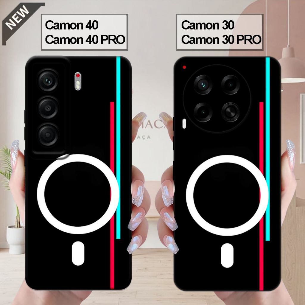 เคส Tecno CAMON 40 | CAMON 40 Pro _เคส CAMON 30 | CAMON 30 PRO - ปลอกสีดําใสยืดหยุ่น