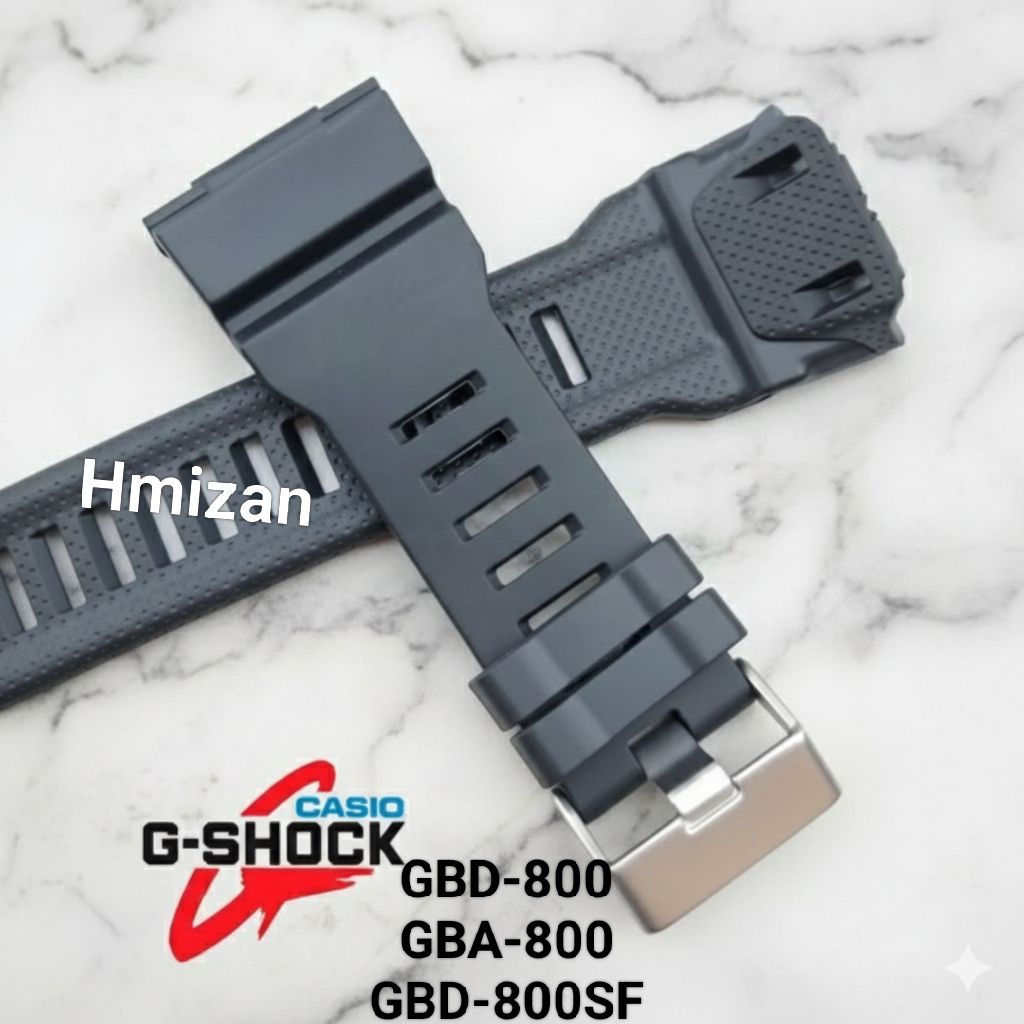 GBD-800 GBA-800 สาย Casio G-Shock GBD 800SF GBA 800 GBD800 ยางสายนาฬิกาสีดํา