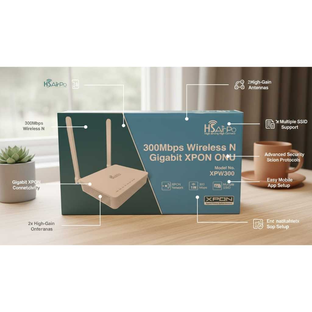 HSairpo XPW300 โมเด็ม XPON ONU 300Mbps Wireless N Gigabit Router รองรับ EPON GPON OLT