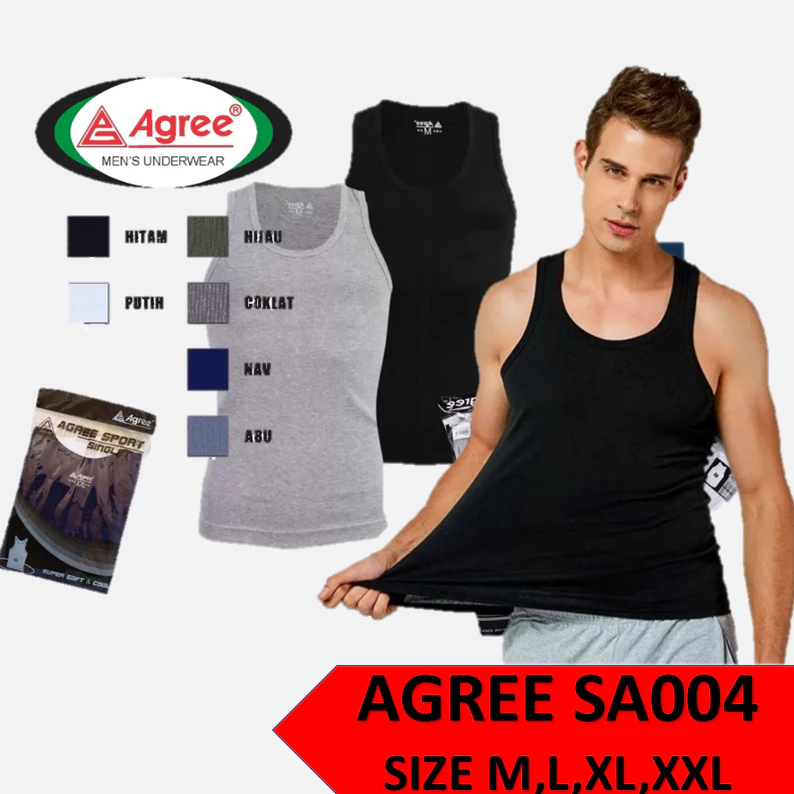 (1 ชิ้น) ผู้ชาย SINGLET TANKTOP GREE SPORT ADULT PLAIN