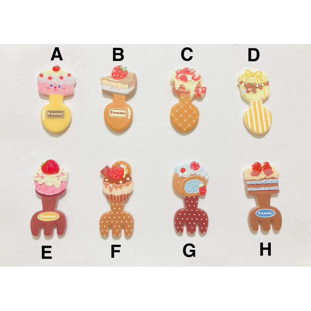 AESTHETIC DESSERT PLATE SPOON FORK PENDANT BEAD