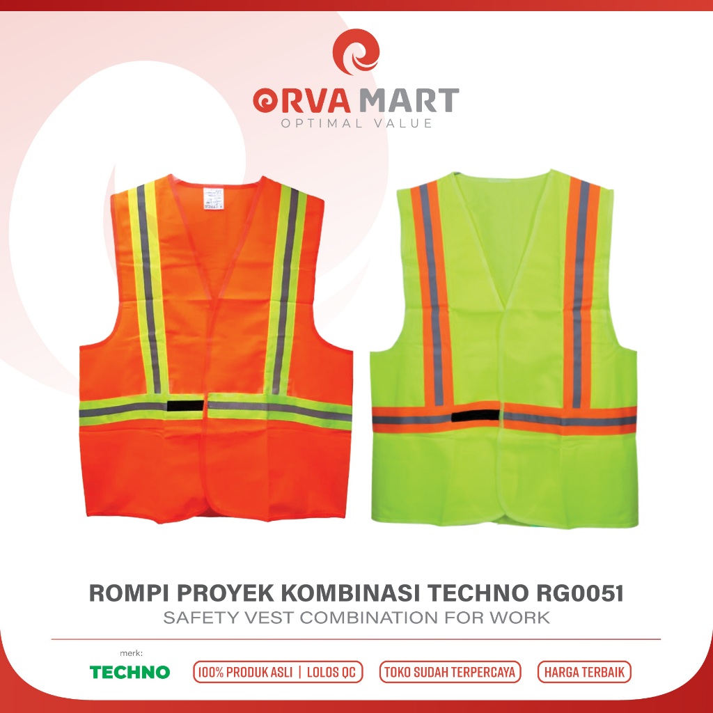 เสื้อกั๊กเซฟตี้โครงการรวม Techno / Techno RG 0051 เสื้อกั๊กทํางานเพื่อความปลอดภัยแบบรวม